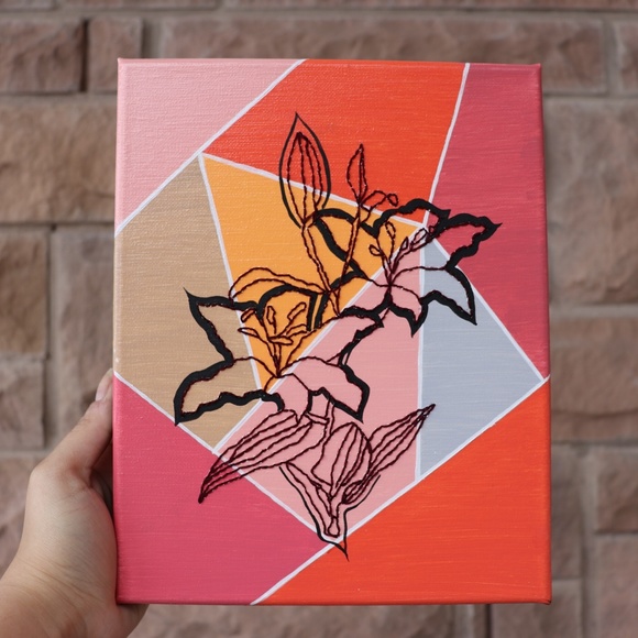 Handmade Embroider Canvas - Minimalist Line Art - Picture 2 of 3